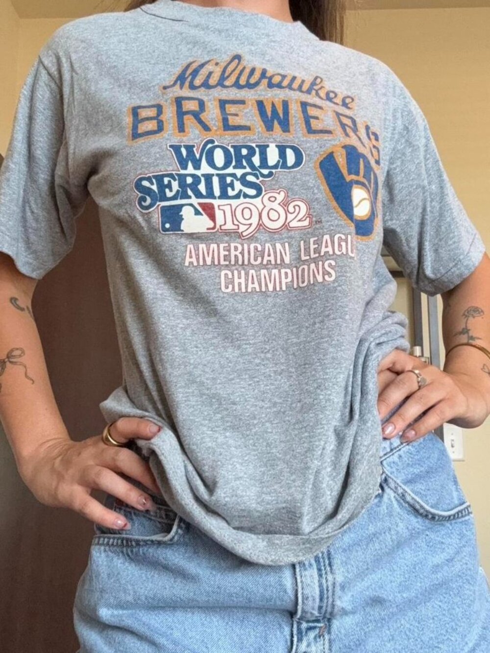 Vintage Milwaukee Milwaukee Brewers World Series 1982 single stitch t-shirt